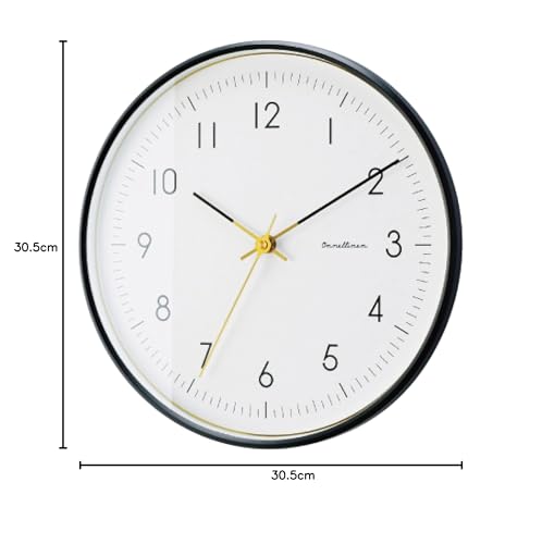 Interform INC. Onnela Wall Clock CL-4022BK with Sweep Movement