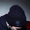 Knitted Hat Men's Autumn and Winter Punk Wool Hat Personalized Skull Knitted Hat Cold Hat Warm Hip Hop Pullover Hat