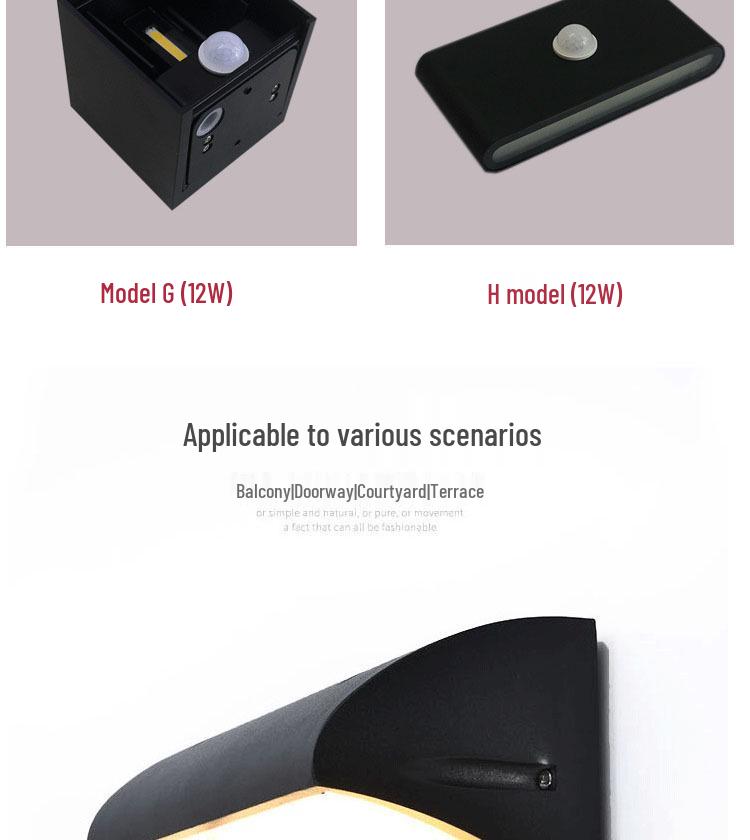 Waterproof LED Motion Sensor Outdoor Wall Light: Modern Minimalist Design for Courtyard, Balcony, and Entryway