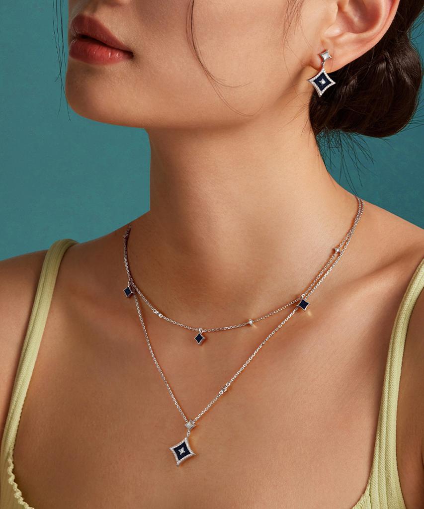 Lola Rose Starry Blue Sandstone Silver Women'S Daily Earrings