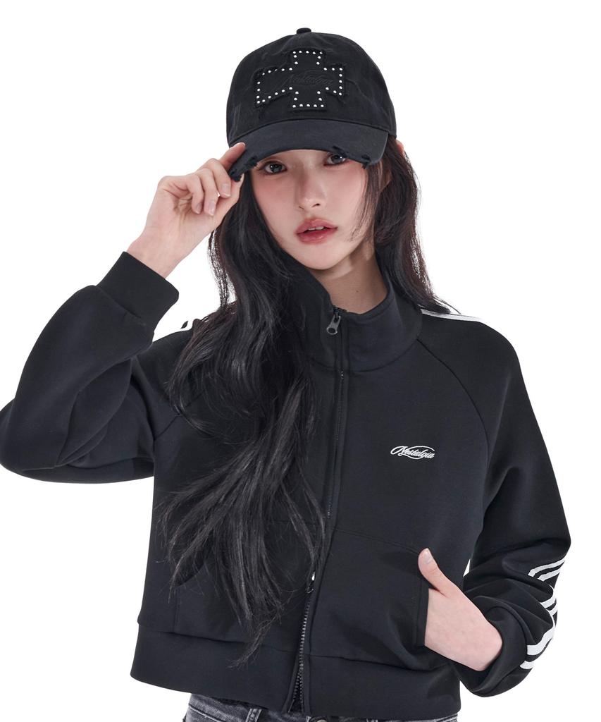 Alkialka Distressed Patch Ball Cap (Black)