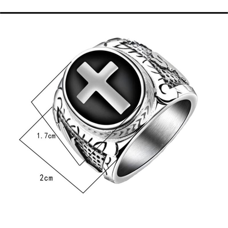 Meier European and American Men's Cross Ring Peace Dove God's Hand Index Finger Ring