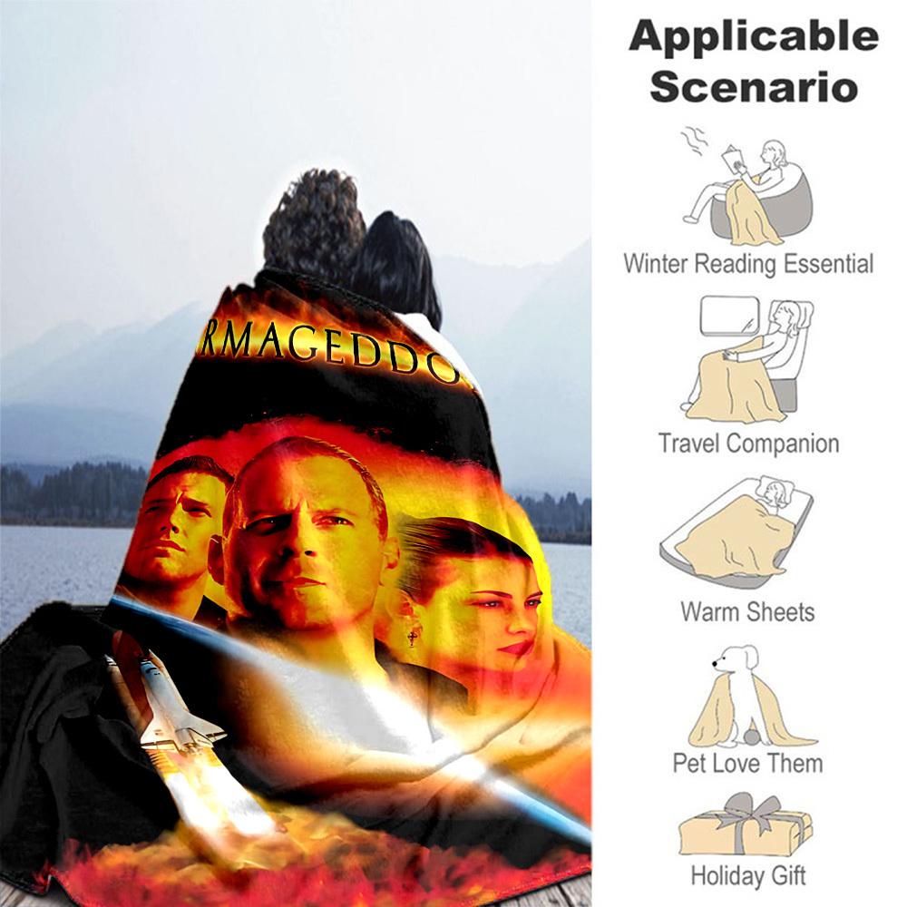 1pc ArmageddonOutdoor Flannel Blanket Soft Plush Decor for Picnics, camping,Bedroom, Playroom, or Lunch Break, Perfect Gift