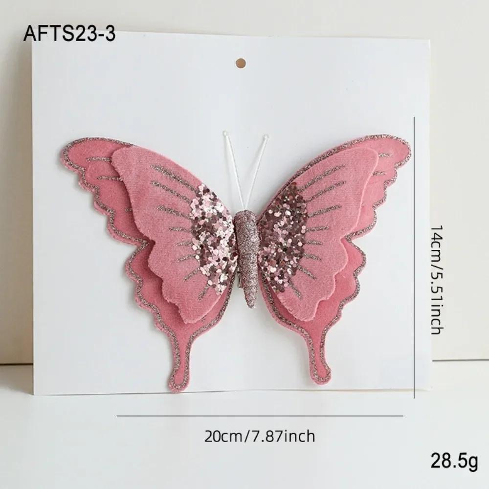 Multicolor Christmas Tree Decoration 25*21cm Gold Powder Fabric Glitter Butterfly Accessories Party Supplies Hanging Decoration