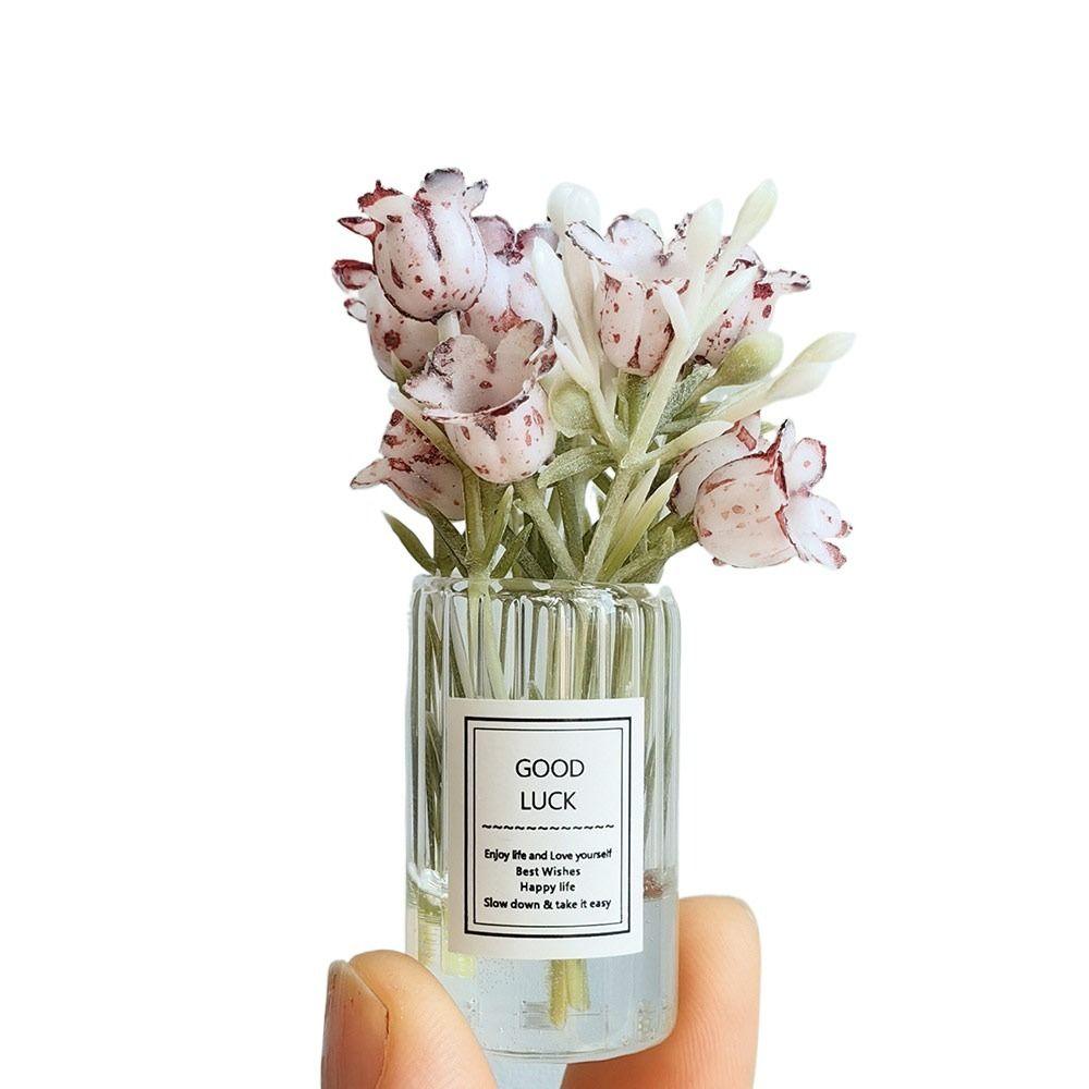 Multicolor Dollhouse Flower Vase 1/6 1/8 1/12 Doll Floral Toy Dollhouse Ornament