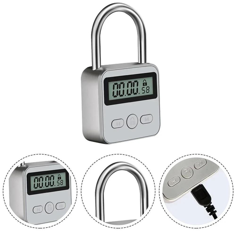 Kovový časový zámok LCD displej Multifunkčný domáci bezpečnostný zámok Vstavaný inteligentný čip Digitálny časový spínač Automatické odomykanie