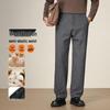 LOMON Men's Wool-Blend Thickened Casual Straight Leg Trousers