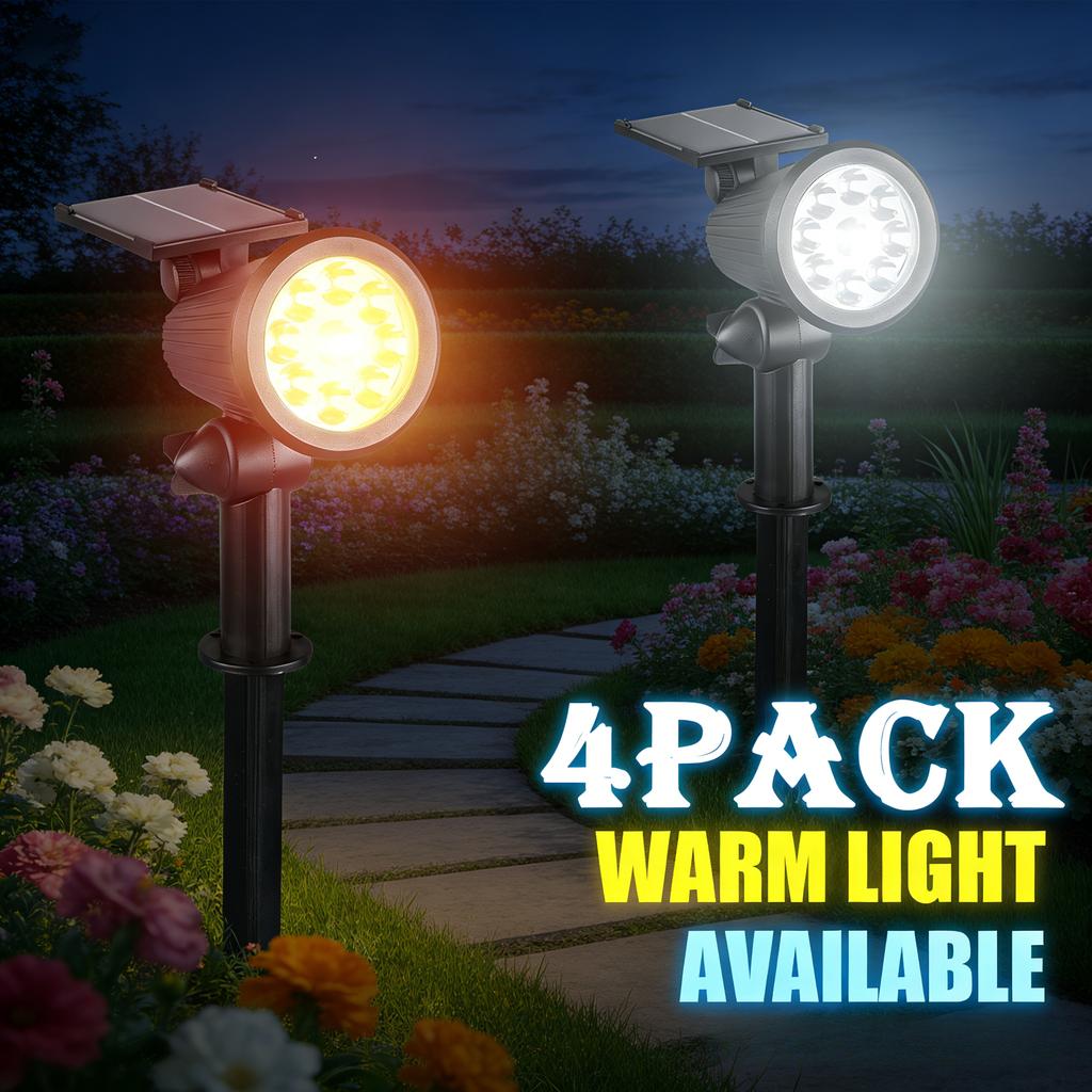 9/4 LED Solar Ground Lights Outdoor, IP65 Waterproof Brightness Adjustable Spot Light for Garden Backyard Driveway Patio Decor