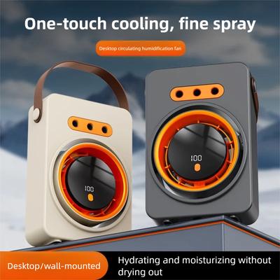New Model Triple-Hole Mist Electric Fan USB Recharge E Spray Fan Portable Cooling Fan Desktop Cooling Fan with 100-speed Steples