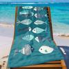 1pc Teal Fish Pattern HD Print Beach Towel, Ideal for Beach Pool Travel Camping Yoga
