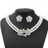 Accessories Pearl Flower Necklace Bracelet Earrings Three-piece Set