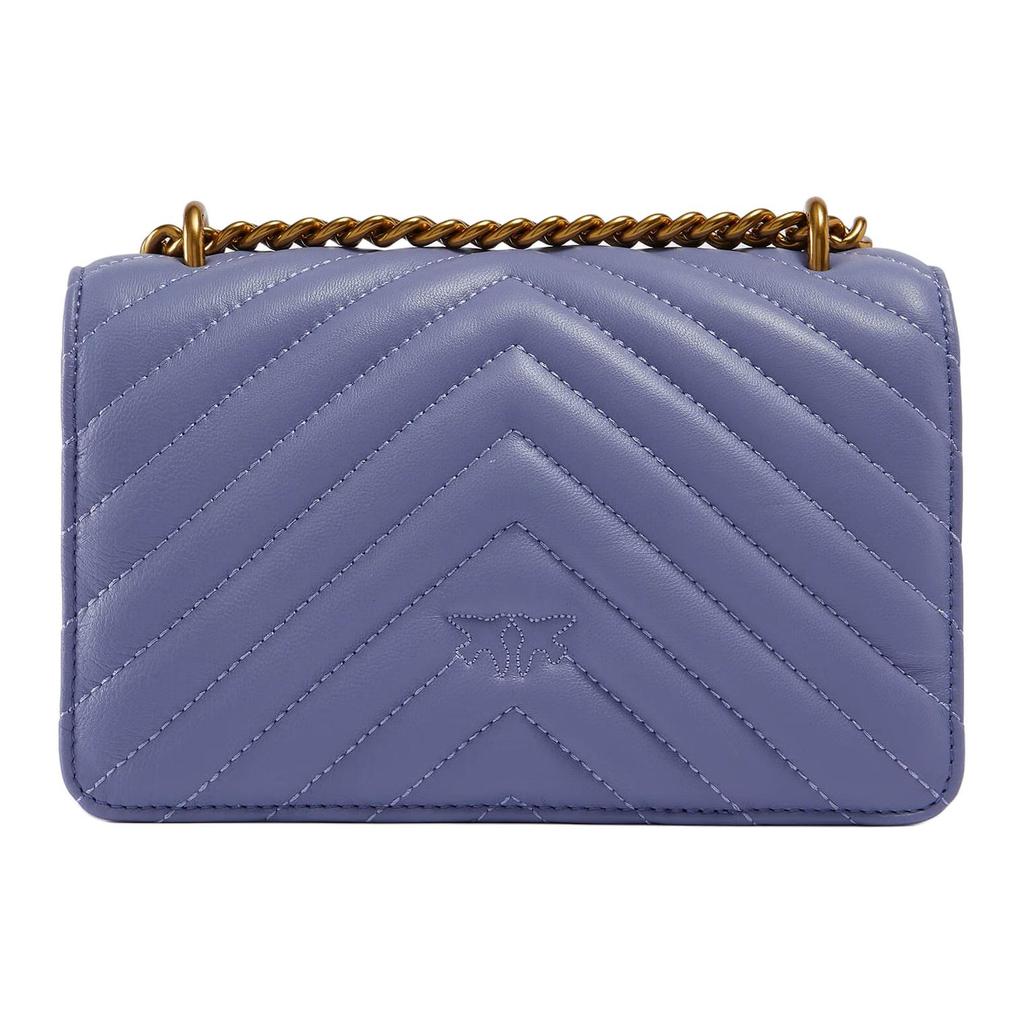 New PINKO Love Icon Nappa Leather Crossbody Bag, Shoulder Bag Women's Blue 1P22UJ-A03Z-Y79Q