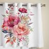 Peony Flower Leaves Curtains for Bedroom Living Room Window Curtain Treatments Blinds Kitchen Home Decor Drapes