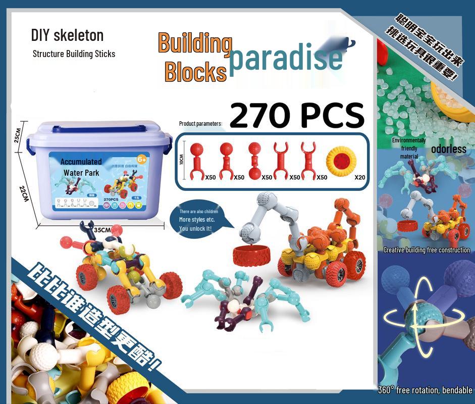 Multifunctional Children's Skeleton Joint Building Blocks: Creative DIY Large Particle Educational Toy