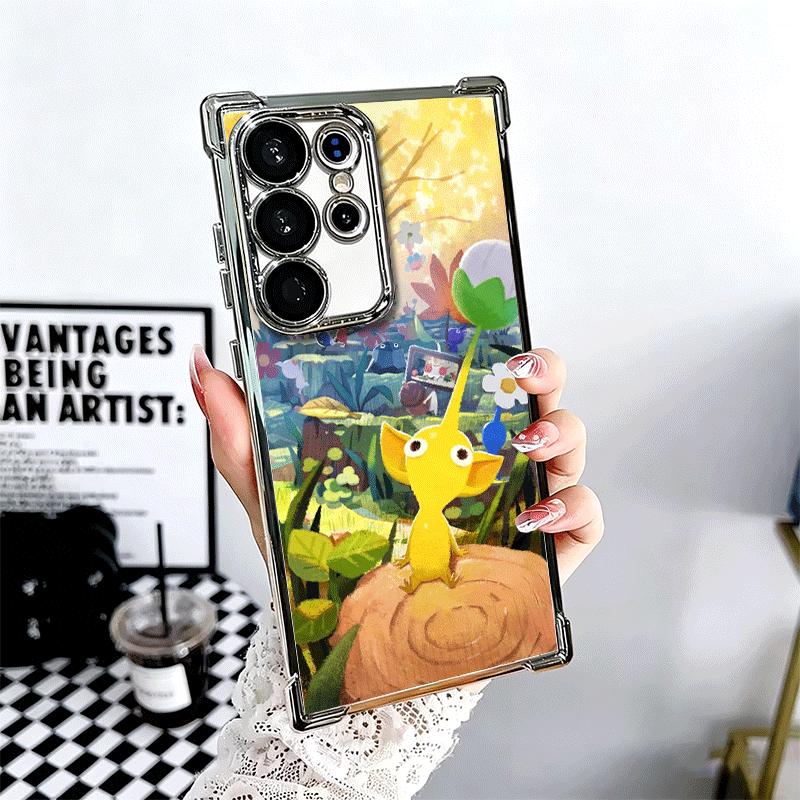 

P-Pikmins Cute Game Soft Phone Case For Samsung Galaxy S26 Ultra S25 Edge S24 FE S23 Plus S22 S21 + S20 Plating Anti-Fall Fundas Samsung S24 Ultra