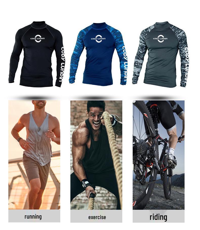 Men's Long Sleeve Quick-Dry Sports Shirt, UV-Protection for Running, Basketball, Training, and Outdoor Fishing.