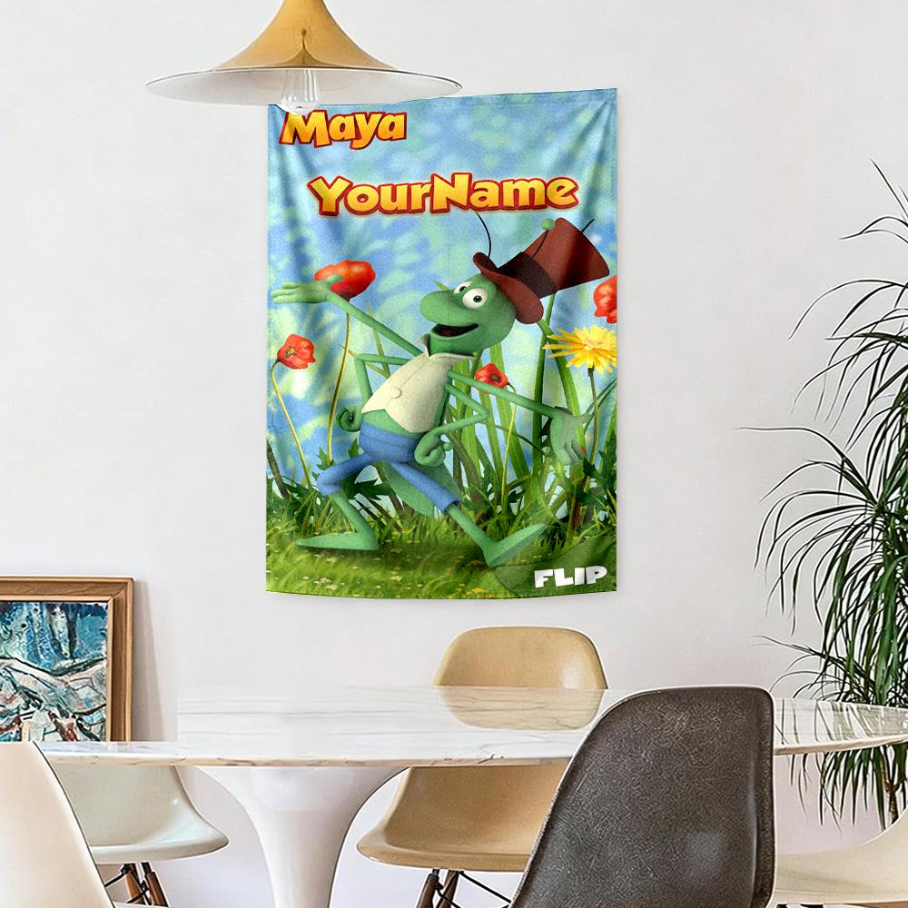 Biene Maja Custom Your Name Wall Decor Tapestry Art For Pet Memorial Birthdaywedding Party Backdrop Family Gift