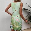 Women’s Sleeveless Floral Print Casual Dress Round Neck Relaxed Fit Lightweight Pullover Summer Dress for Daily Wear