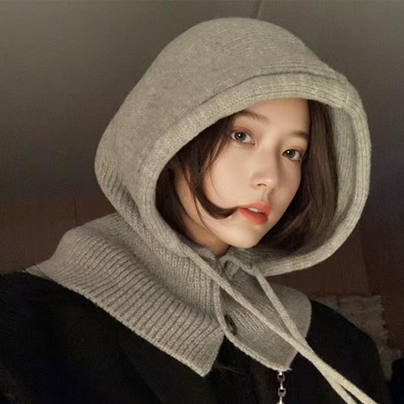 Cappelli invernali passamontagna per donna unisex lavorati a maglia con cappuccio cappelli da esterno più caldi cappello con coulisse collo monopezzo berretti berretti