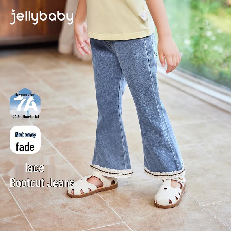 JELLYBABY Girls Summer Denim Flared Jeans 120
