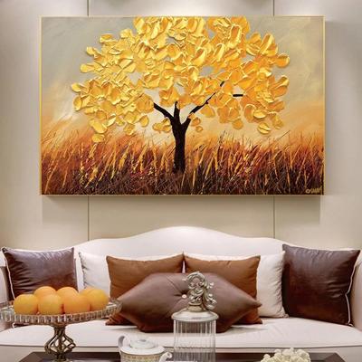 Nordic Art Tree Flowers Landscape Canvas Art Posters and Prints Abstract Oil Painting Wall Pictures for Living Room Home Decor