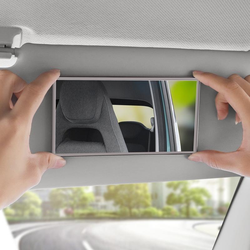 Stainless Steel Car Vanity Mirror Stick On Sun Visor Cosmetic Mirror Seatback Makeup Mirror Auto Accessory CNJHYEHSJ03 Interior Mirrors6