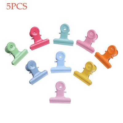 5pcs DIY Office Stationery Multifunction Decoration Baking Paint Folder Note Clamp Sealing Clips