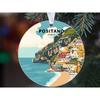 Positano Italy Acrylic Ornament - Amalfi Coast Colorful Cliffside Houses Artwork - Scenic Mediterranean Travel Souvenir Keepsake - Holiday Ornament