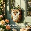Resin Owl Hanging Wall Pot With Textured Finish and Back Hook Slot, Flower Holder for Small Plant, Balcony Wall, Entryway, and Indoor Display