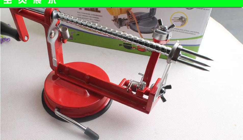 3-in-1 Stainless Steel Hand-Crank Apple & Fruit Peeler