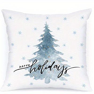 Home Decor Winter Wishes & Snowy Christmas Pillows Pattern Cushion Cover Suitable for Sofa Bedroom Car Pillow Cover