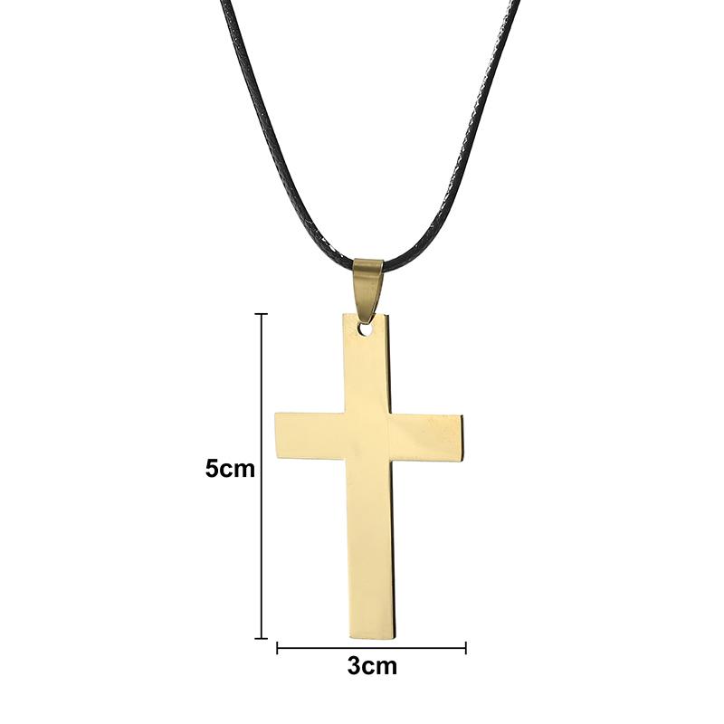 Fashion Stainless Steel Cross Pendant Necklace For Women Men Rope Chain Charm Necklace Cool Boys Girls Punk Hip Hop Jewelry Gift
