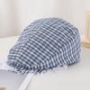 Versatile Plaid Forward Hat Female Sweet Sister Lace Korean Version Cap Showing Face Small Sunshade Bow Casual Beret