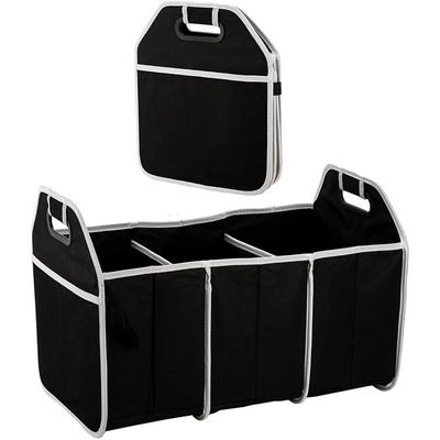 Caja de almacenamiento para maletero de coche, organizador plegable extragrande con 3 compartimentos, organizador para asiento de coche, accesorios para interior de coche