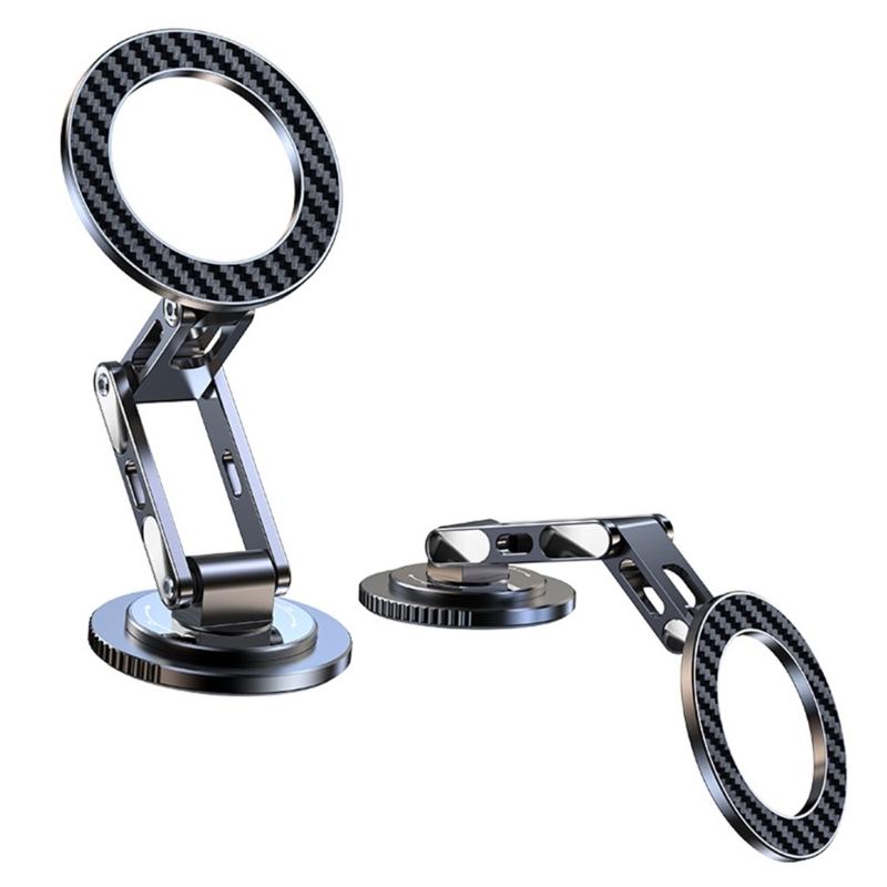 Multifunction Magnetic Car Phone Mount With 360 Swivels Rotation Metal Construction For Stable Driving View