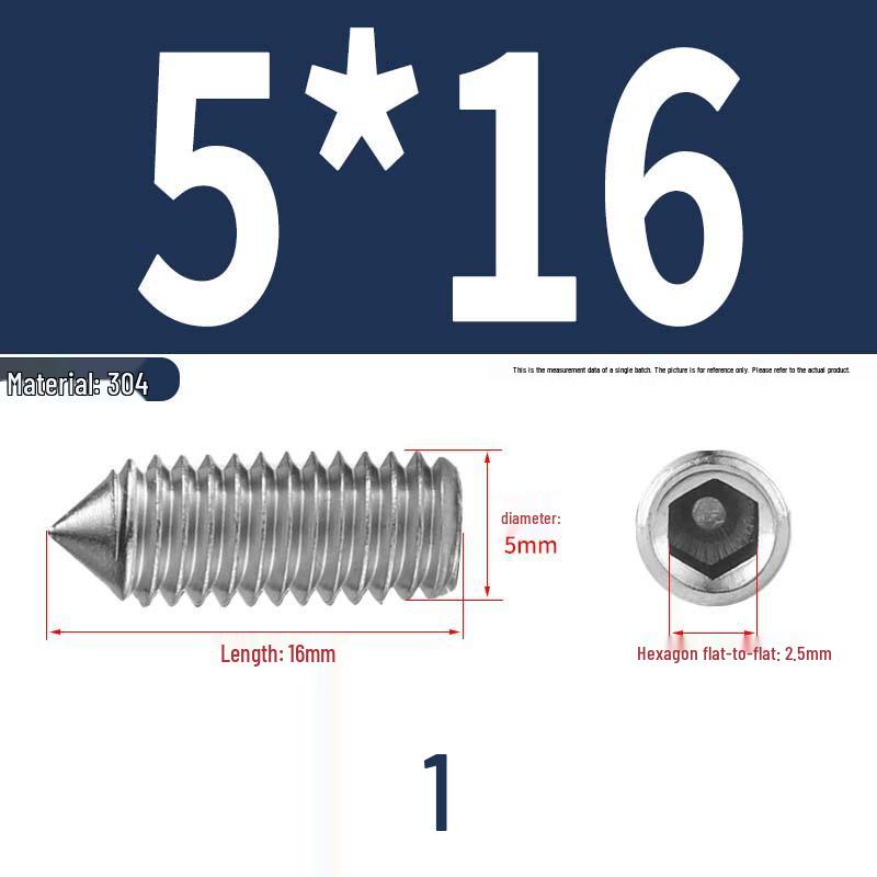 12.9 Edelstahl 304 Innensechskant Kegelspitze Gewindestift M2/M3