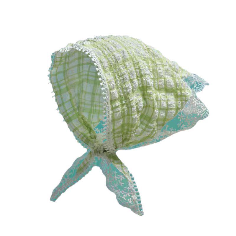 Breathable Summer Lace Triangle Scarf: High-End Sunscreen Head Wrap & Versatile Silk Hair Tie for Women