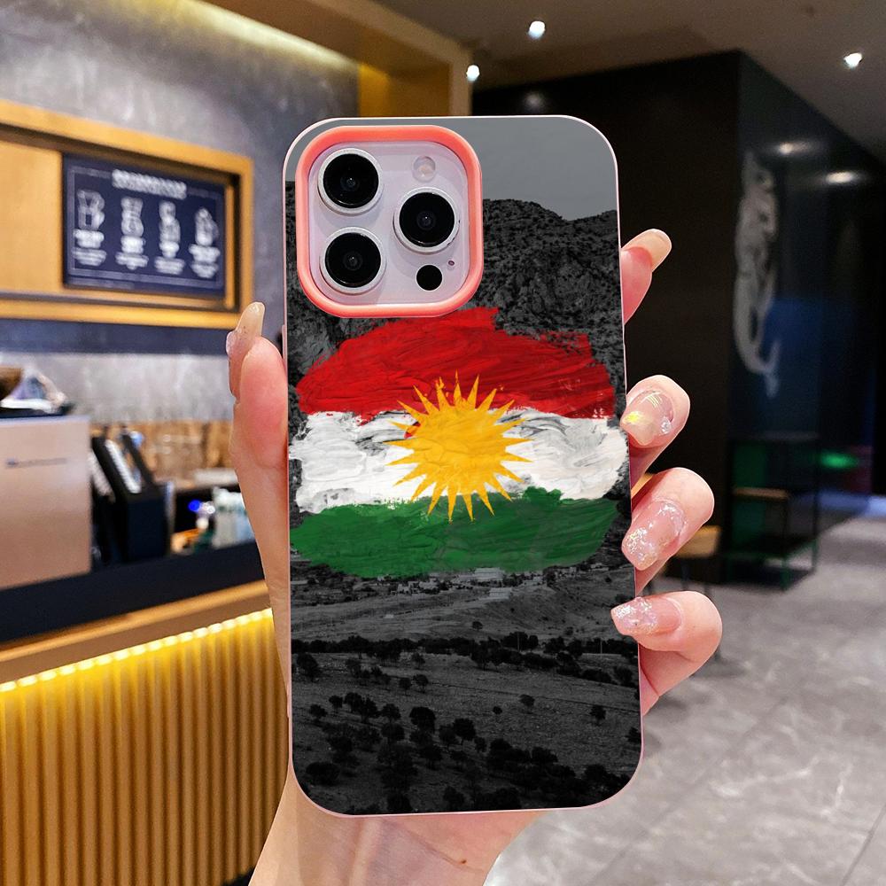 Kurdistan Flag Jelly Double layer Pink Mobile Phone Case for iPhone 17 16 15 14 13 12 11 Air Pro Max Plus Protective