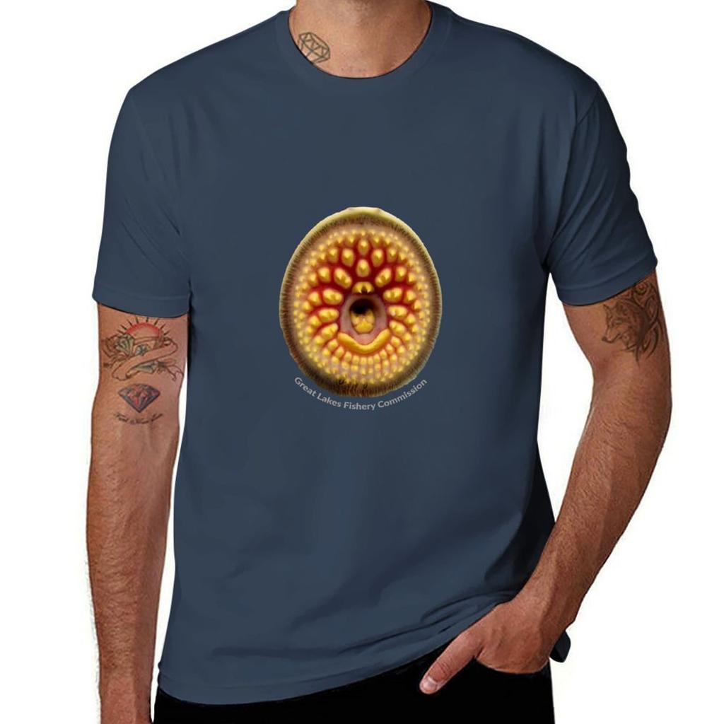 Sea Lamprey Mouth Black Background Tshirt Streetwear Print Tee Shirt
