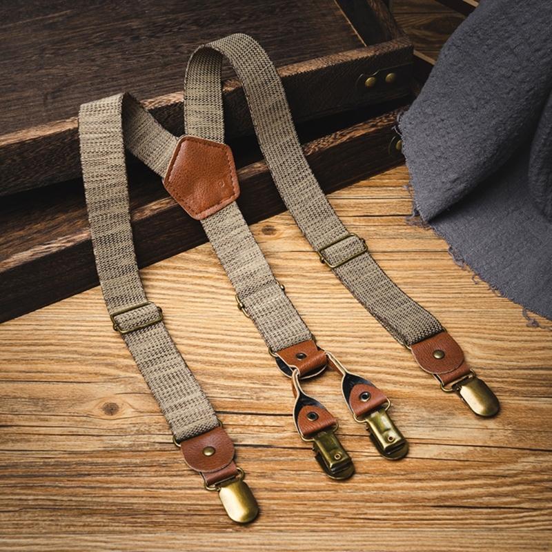 Bretelle Regolabili per Bambini Cinghia Per Pantaloni Antiscivolo Sicure Con Design a 4 Clip Larghezza 2,5 cm per Evento Scolastico