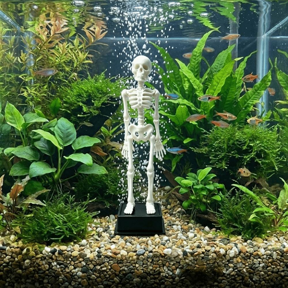 3D Printed Dancing Skeleton Aquarium Bubbler Plastic Fish Tank Bubbler Halloween Decor