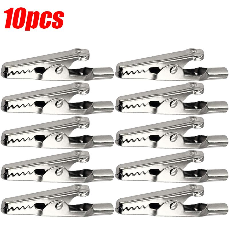 1/50pcs Metal Alligator Clips Crocodile Test Clip Cable Lead Screw Fixing Tools Connectors Silver Electric Test Pins Supplies