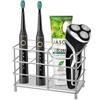 Stainless Steel Toothbrush Holder 5-Slot Layout Bathroom Organizer  Countertop Storage