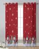 Christmas Tree Snowman Snowflake Red Sheer Curtains for Living Room Decoration Window Curtains Kitchen Tulle Voile Curtains