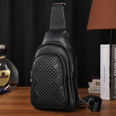 Oberschicht-Rindsleder-Brusttasche Herren-Umhängetasche Umhängetasche aus echtem Leder Lässiger kleiner Rucksack Jugend-Sport-Umhängetasche