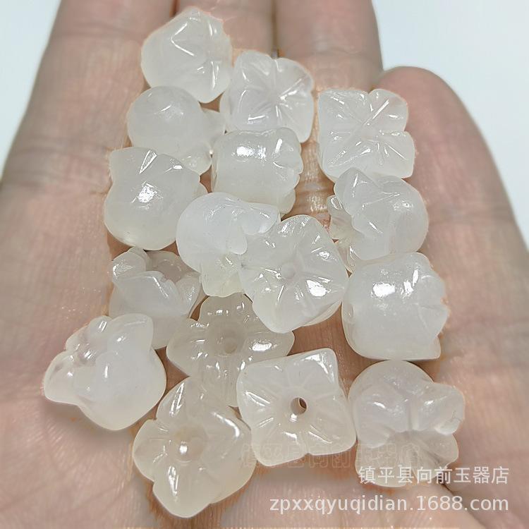

Gold Jade White Bellflower Loose Parts DIY Pendant & Earring Accessories Wind Chime Flowers