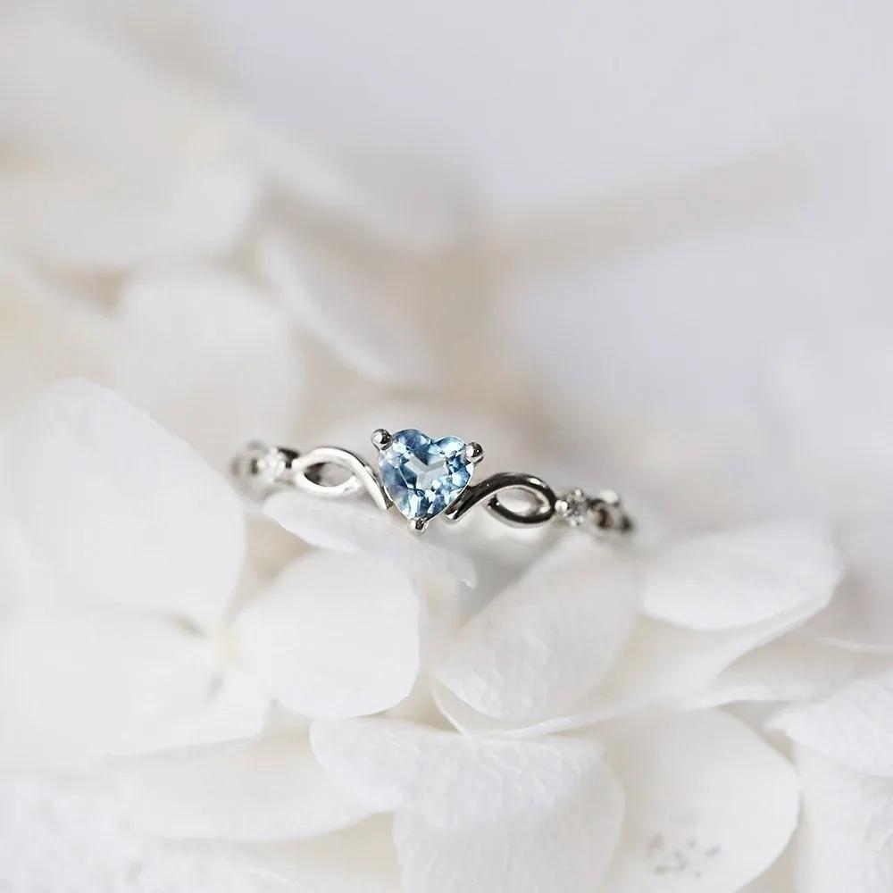 Romantic Pink Heart Shaped Ring For Female Cubic Zirconia Bridal Wedding Party With Minimalist Fashion Jewelry Accessories