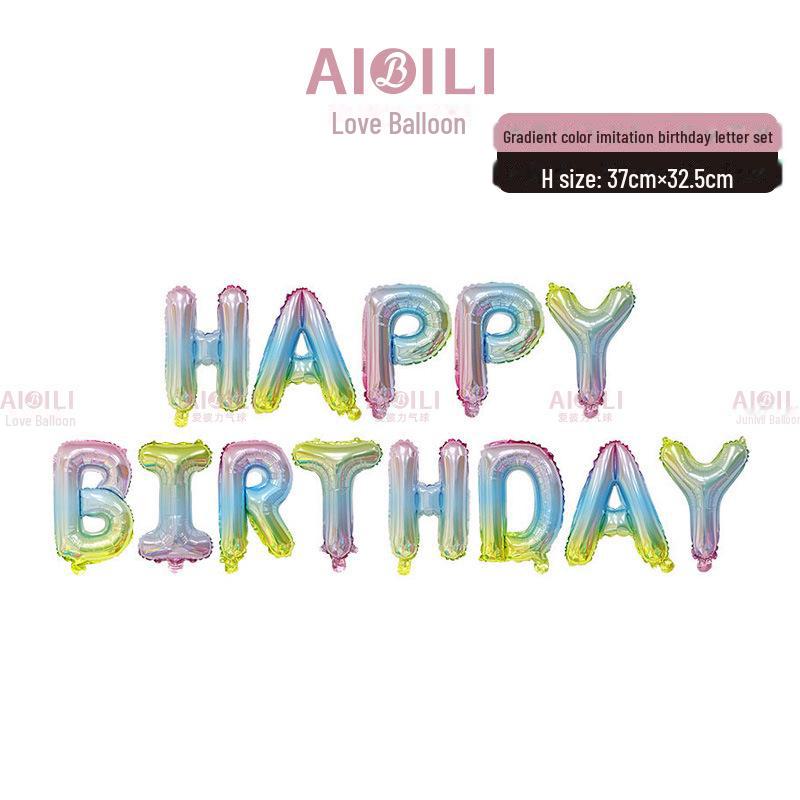 Beautiful Birthday Balloon Set: Happy Birthday Letter Aluminum Foil Decorations