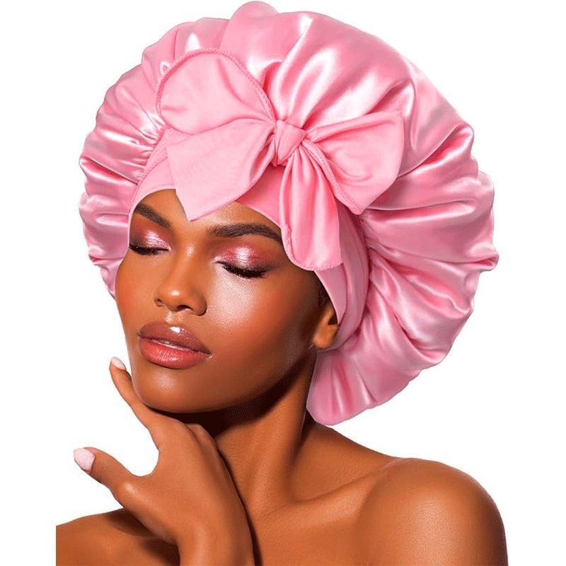 Wide Brim Satin Sleep Cap - Elastic Hair Protection for Women: Headscarf, Bath Cap, Hot Selling