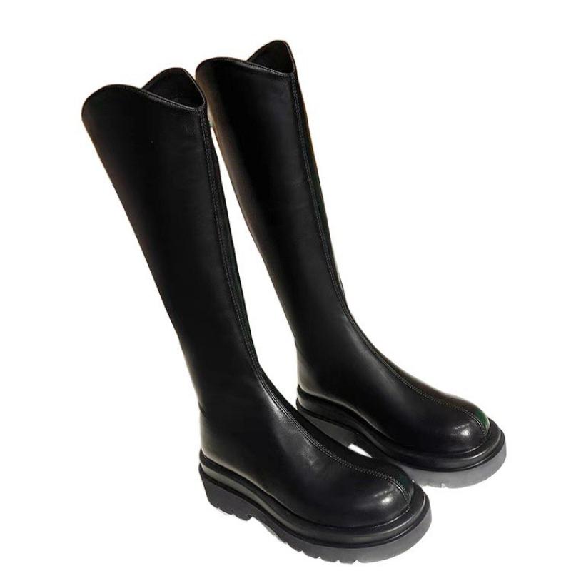 Straight Long Knight Boots Children Thick-soled New Commuter Autumn and Winter Black Tall But Knee-long Boots